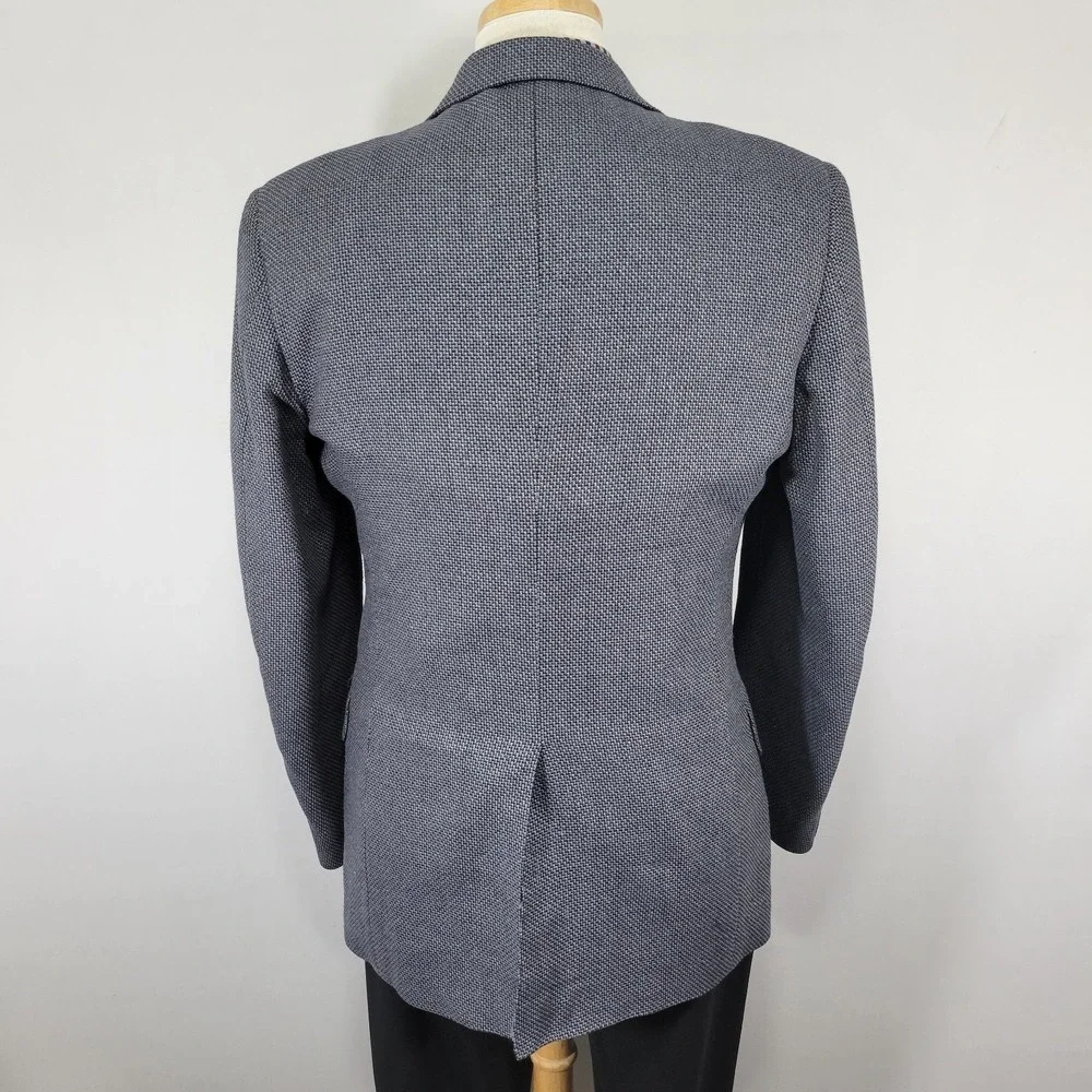 Stafford Men's Sport Coat Blazer Two Button Blue‎ Gray Silk Wool Blend Size 40L